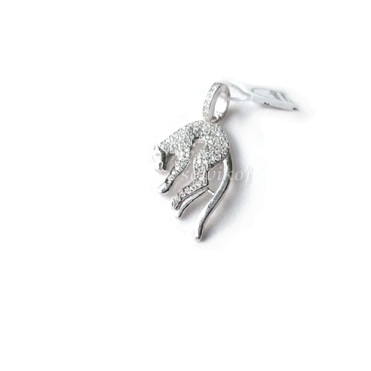 jaguar - srebrny wisiorek z cyrkoniami
