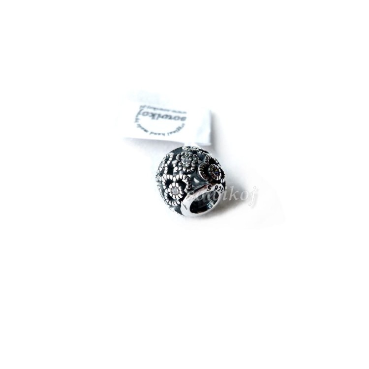 Charms - kuleczka srebrna z wzorem orientalnym