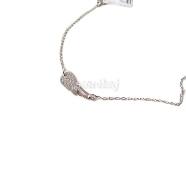 Łańcuszek srebrny z zawieszką - skrzydło