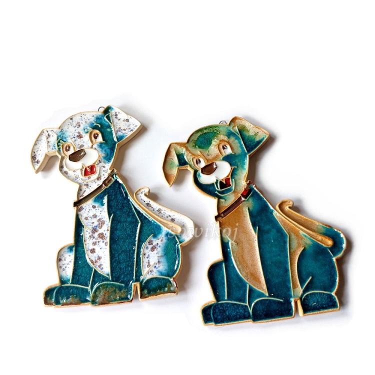 Pies ceramiczny turkusowy