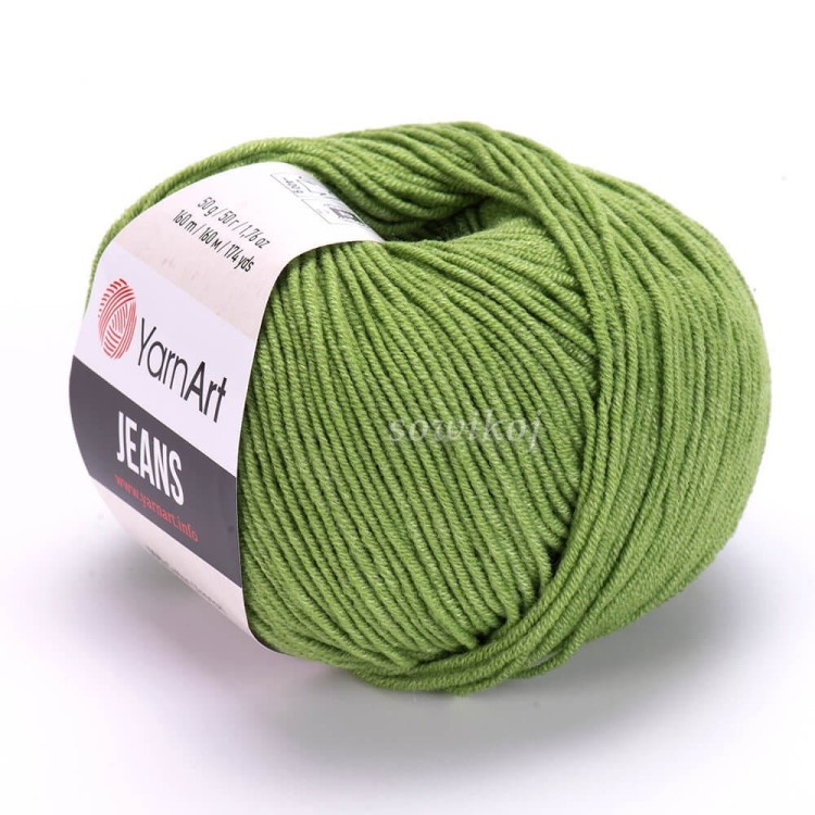 YarnArt JEANS bawełna z akrylem - oliwkowa zieleń