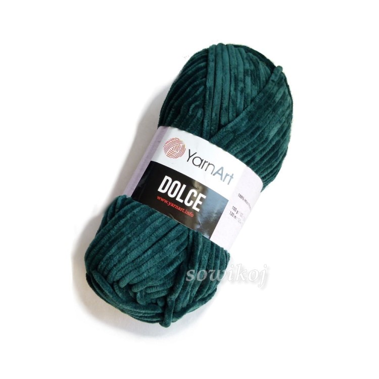 Włóczka na zabawki szydełkowe DIY - Yarnart DOLCE kolor butelkowy zielony 774.