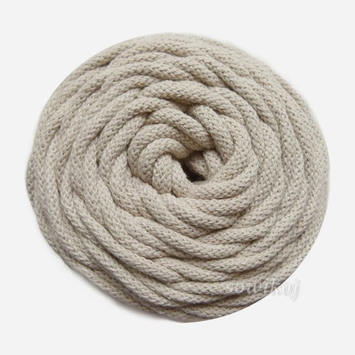 Sznurek bawełniany 5mm z rdzeniem do makramy i szydełkowania - kolor 670 pieprz i sól