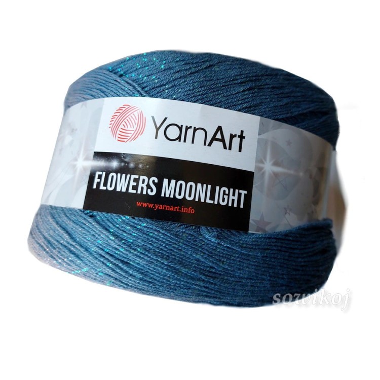 Włóczka Flowers moonlight z błyszcząca nitką tęczowy zachód 3262