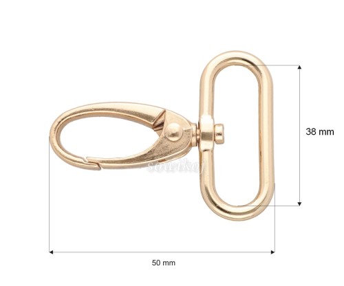 L38-50 4kolory karabińczyk złoty wymiary