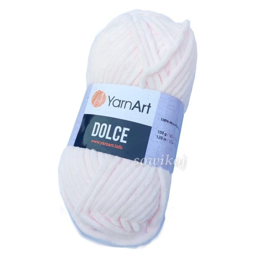 Włóczka na zabawki i kocyki miękka i puszysta Yarnart DOLCE kolor 781 - blady róż pastelowy.