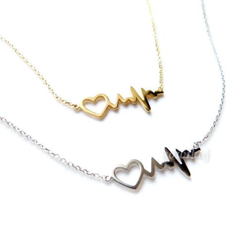 Linia życia - łańcuszek srebrny z zawieszką - pozłacany lub rodowany