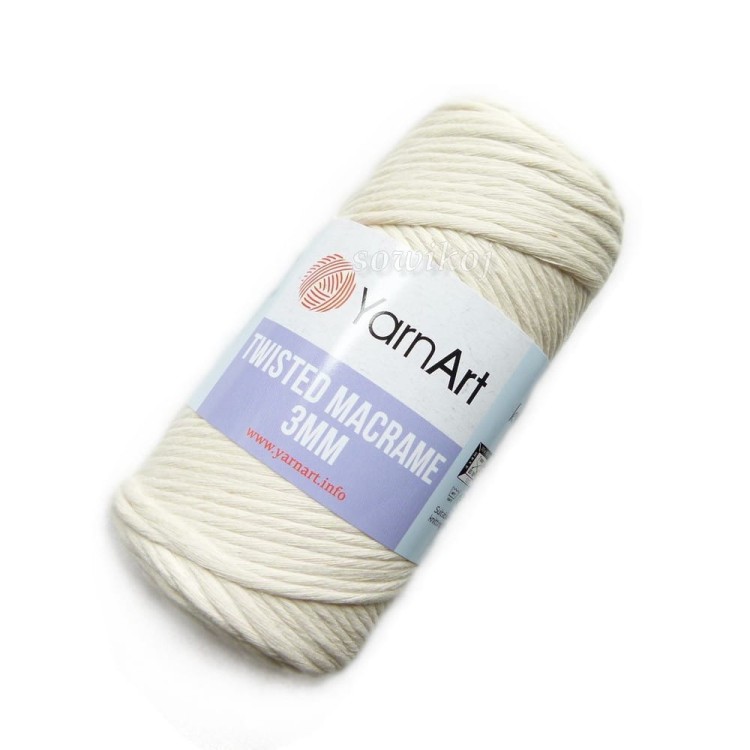 Sznurek Yarn art macrama twisted 3mm kolor ecru 752.