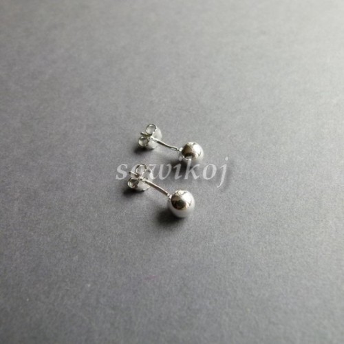 Kolczyki kulki srebrne sztyfty