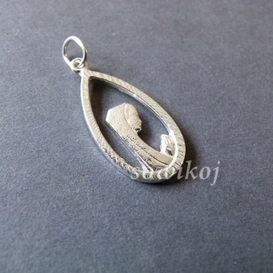 Matka Boska - łezka - medalik srebrny do łańcuszka, srebro 925