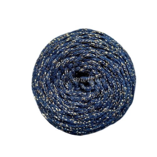 Sznurek gilter 3mm ze złotym lurexem - granat