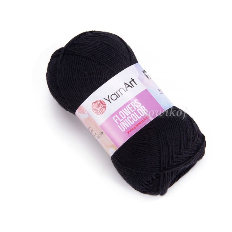 Włóczka flowers Yarnart unicolor czarna 746.