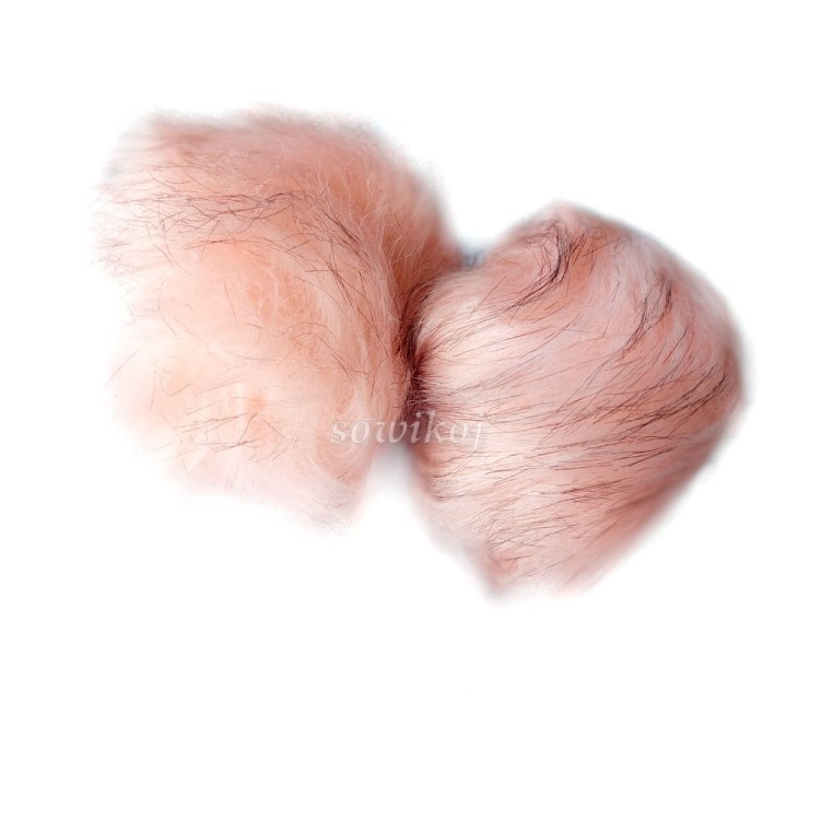 Pompon do czapki w kolorze koralowym