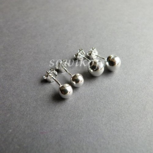 Kolczyki kulki srebrne sztyfty