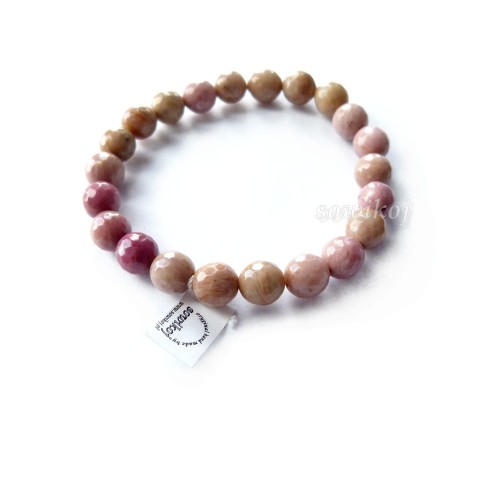 Bransoletka z kamieni - rodonit fasetowana