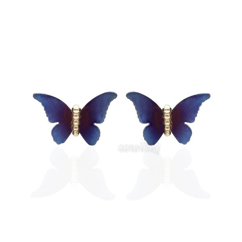 Motylki tytanowe srebrne pozłacane kolczyki wkrętki