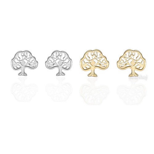 Kolczyki na sztyfcie drzewka srebro