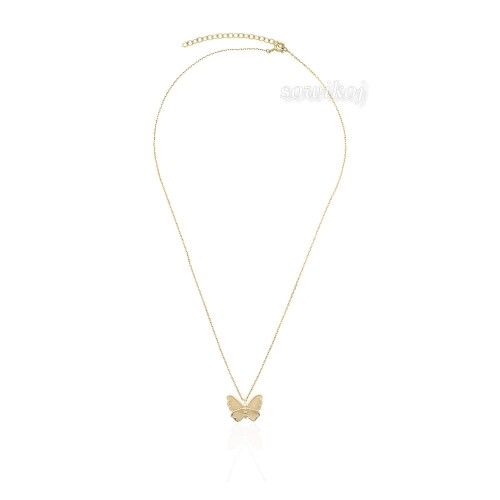 Łańcuszek srebrny pozłacany z przywieszką  - motylek