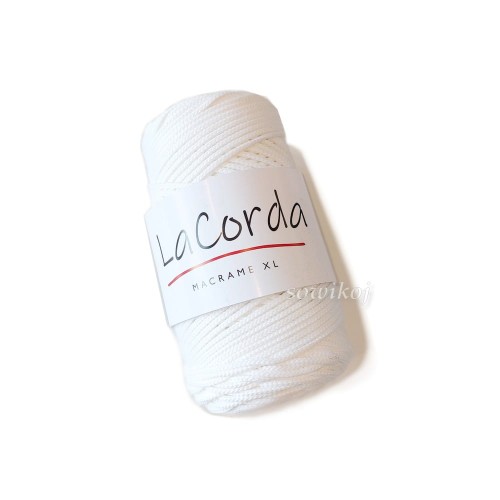 Biały sznurek poliestrowy pleciony do szydełkowania i makramy