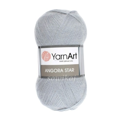 Włóczka Angora STAR wełna w kolorze jasno szarym 3072.