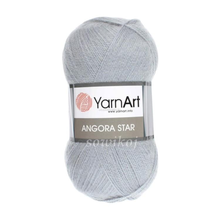 Włóczka Angora STAR wełna w kolorze jasno szarym 3072.