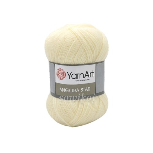 Włóczka YarnArt Angora Star - delikatna wełna w kolorze jasnego kremu 7003.