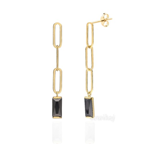 Długie wiszące kolczyki z pozłacanego srebra