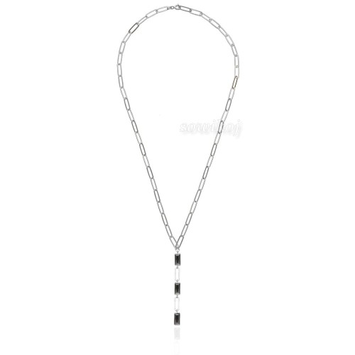 Naszyjnik - łańcuszek krawatka srebro rodowane