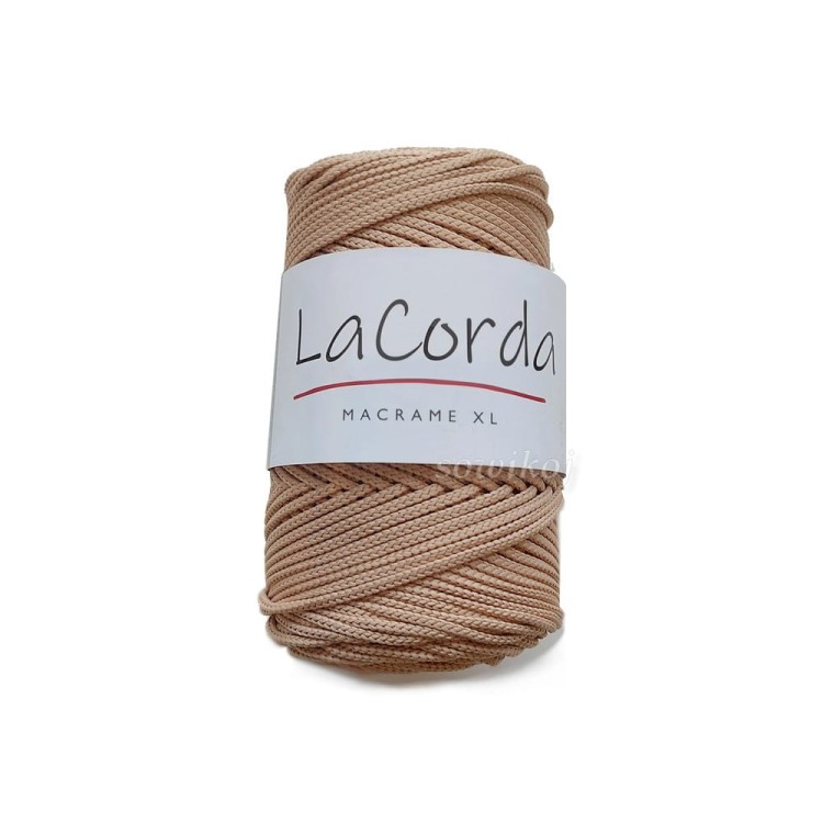poliestrowy sznurek do makramy i szydełkowania 3mm XL beżowy średni kol.210