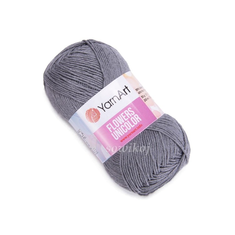 Szara włóczka YarnArt Flowers Unicolor 744