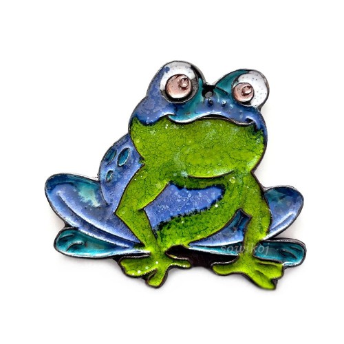 Zielona żabka ceramiczna
