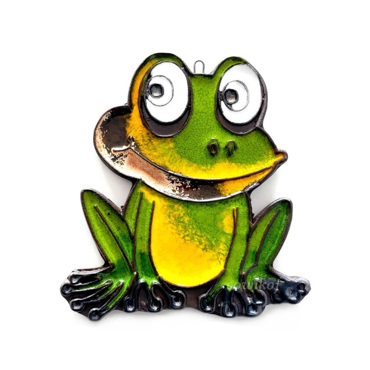 Zielona żabka ceramiczna