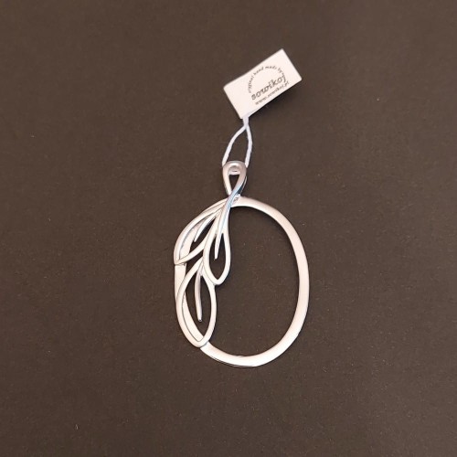 Zawieszka do łańcuszka ażurowe liście w owalu - srebro 925