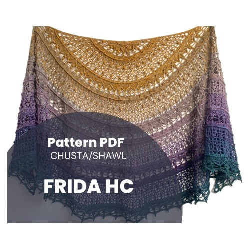 Wzór na chustę szydełkową półokrągłą Frida HC schemat