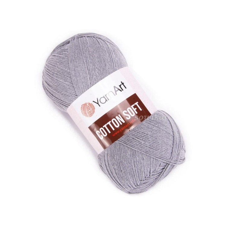 Szara włóczka bawełniano akrylowa - cotton soft