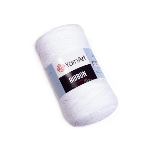 Biały sznurek tasiemkowy  - Yarnart Ribbon 751