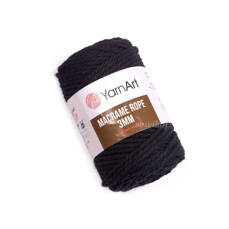 YarnArt Macrame ROPE 3mm czarny kol.750