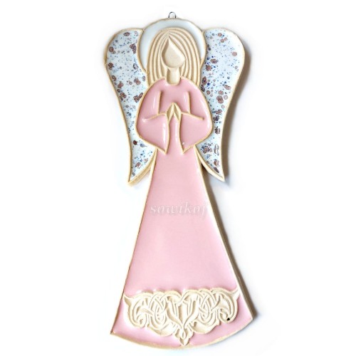 Anioł 27cm wiszący ceramiczny - pamiątka