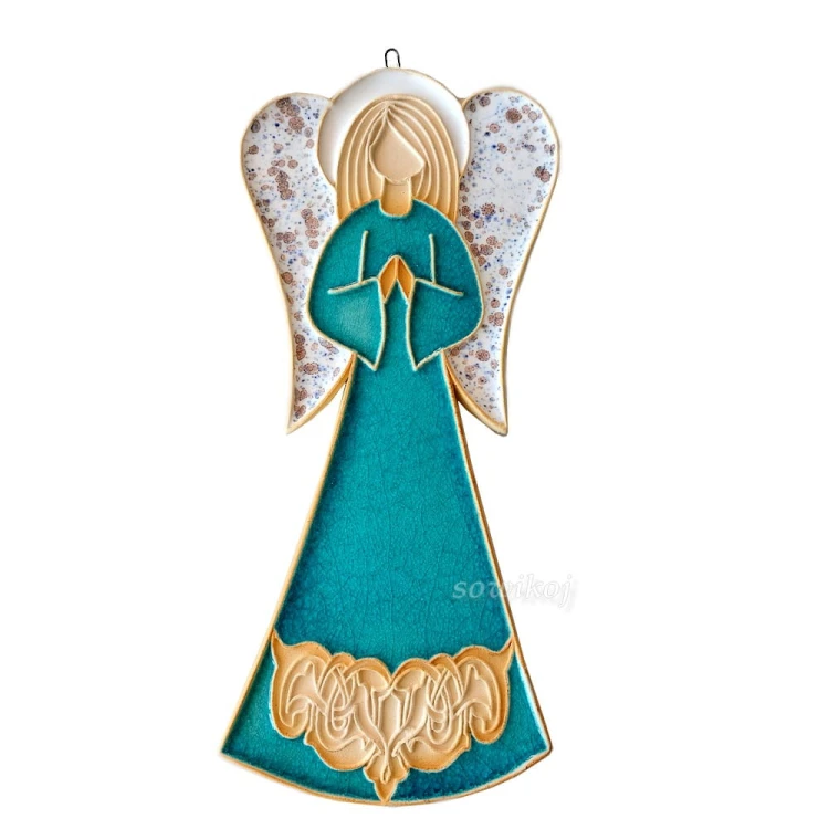 Ceramiczny anioł z reliefem