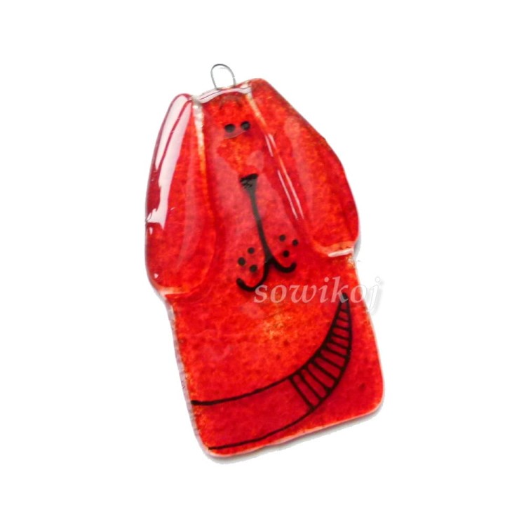 Szklany piesek czerwony