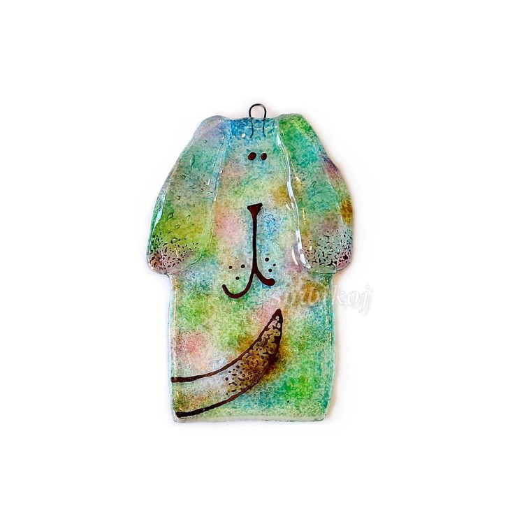 Szklana zawieszka na okno - piesek