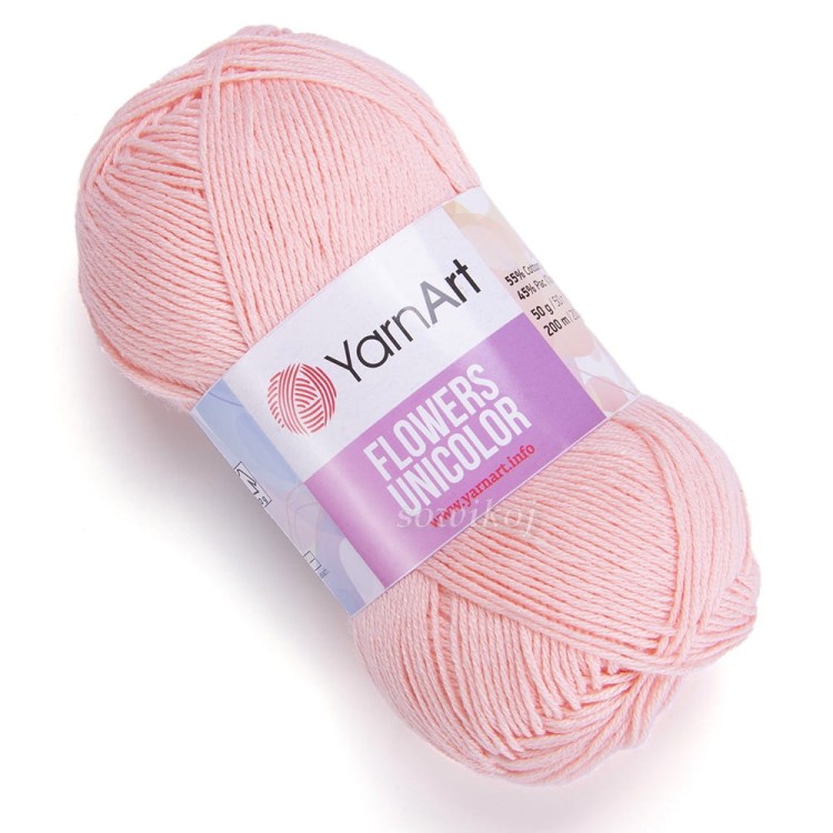 Miękkie włóczki YARNART FLOWERS UNICOLOR łososiowy róż 734.