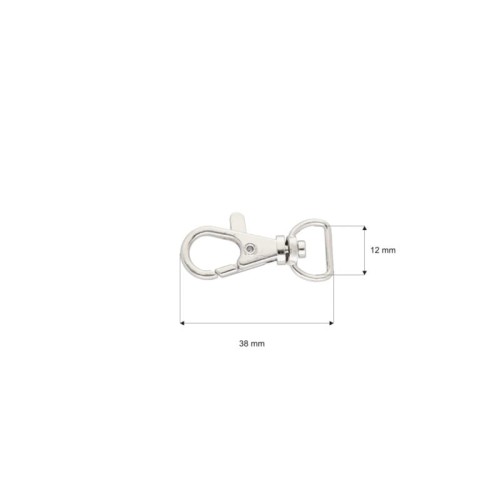 Metalowy karabińczyk zapięcie breloka rybka mniejsze płaskie mocowanie