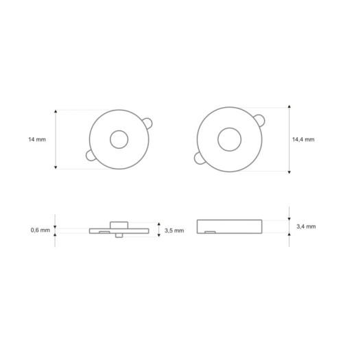 Wymiary zapięcia magnetycznego do torebki
