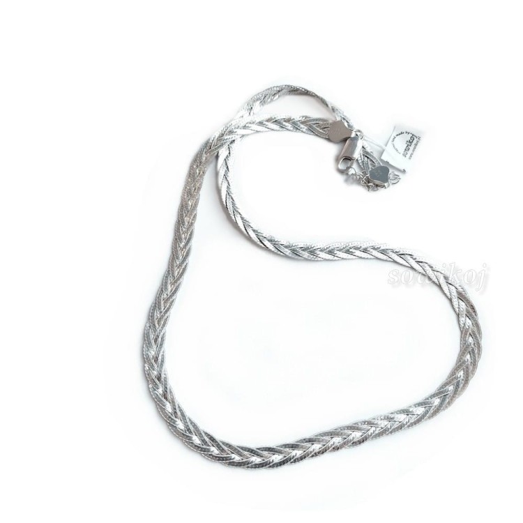 Łańcuszek srebrny warkocz - plecionka