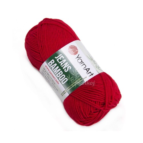 Czerwona włóczka - jeans bamboo kol.144