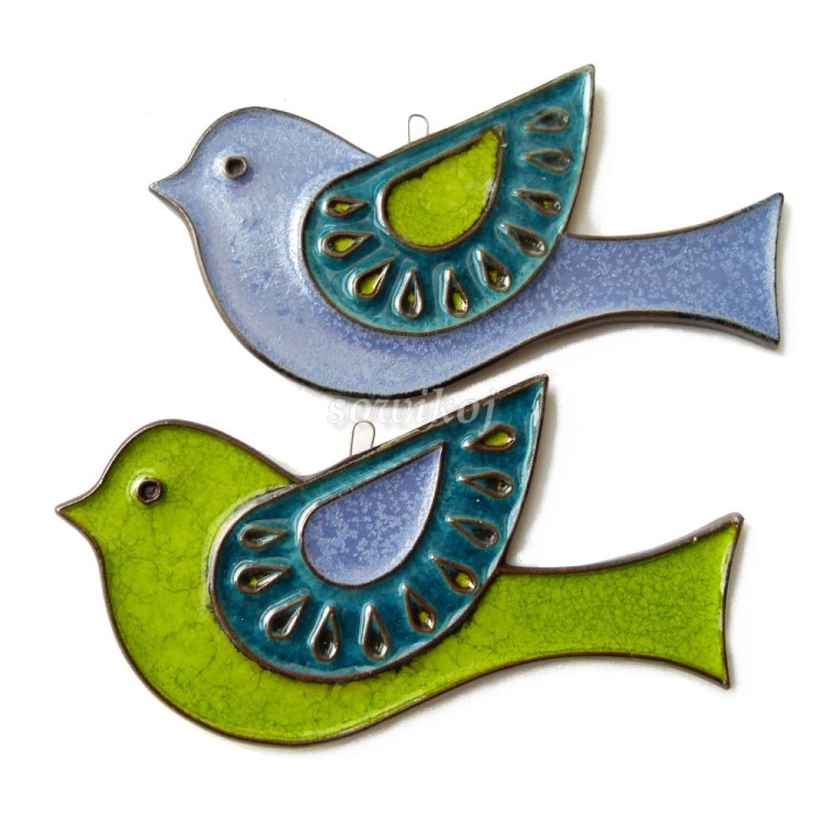 Gołąbek niebieski - ptaszek ceramiczny średni