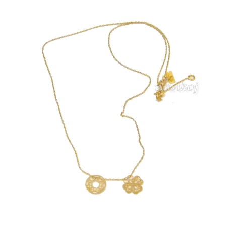 Łańcuszek z zawieszkami - koniczynka i kółko na szczęście