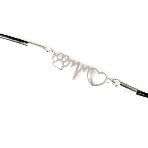 Srebrna bransoletka z linią życia i łapą psa - idealny prezent dla miłośników zwierząt