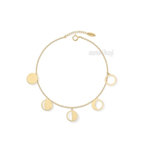 Bransoletka fazy księżyca - srebro 925 pozłacane 24k złotem